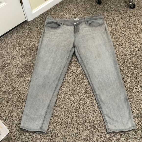 Eileen Fisher Slim Fit Jeans Size 16 Light Gray - Picture 2 of 9